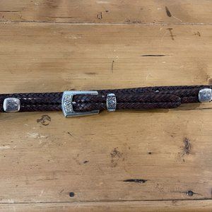 Brighton Braided Belt W/Silver Accents Sz M